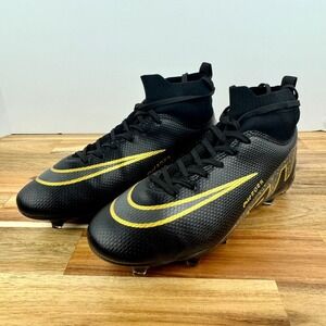 Black & Gold Soccer Football Cleats Mens Shoe Size 9